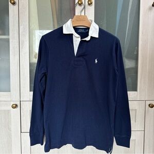 Ralph Lauren Navy and White Rugby Polo